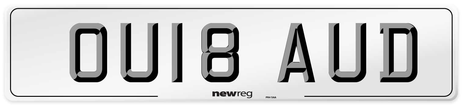 OU18 AUD Number Plate from New Reg